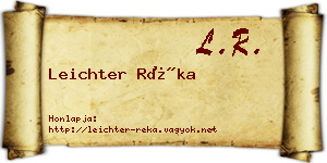 Leichter Réka névjegykártya